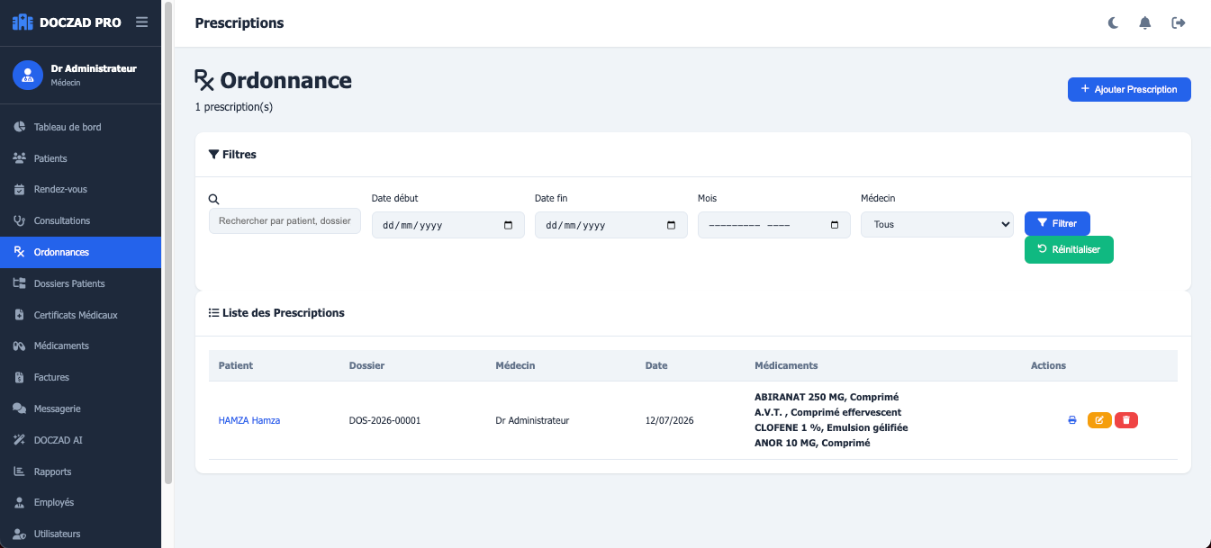 DOCZAD PRO — Ordonnances